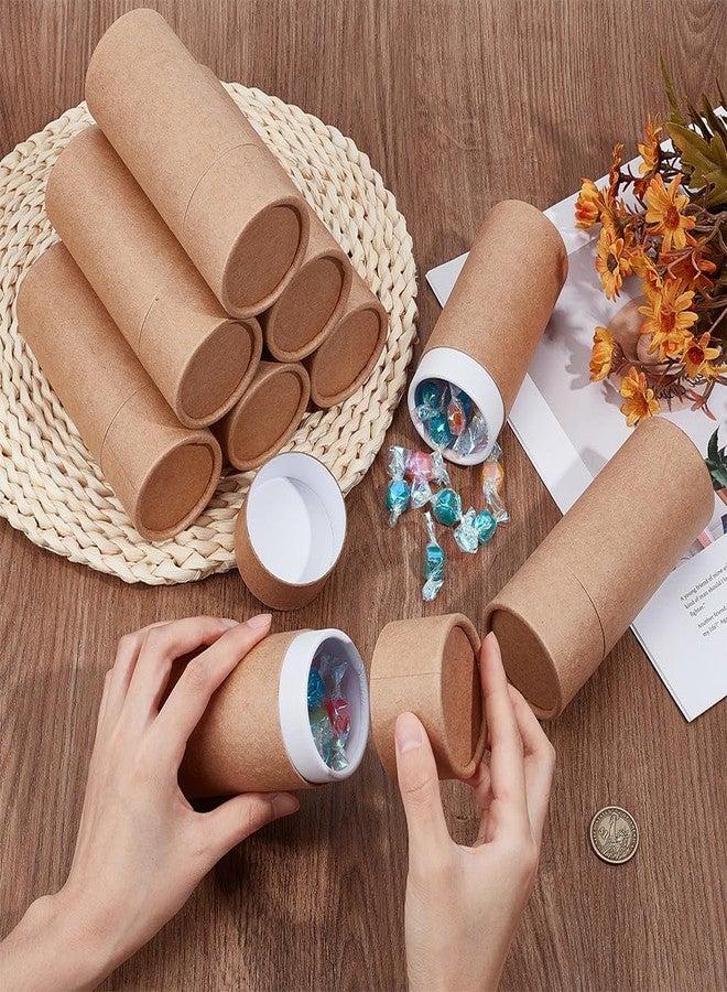 بينيكريت، ٢٠ قطعة من أنابيب ورق الكرافت سعة ١٠٠ مل/ ٣.٥ أونصة، عبوات ورق كرافت دائرية، علب كرتونية دائرية فارغة للأقلام، الشاي، المشروبات، القهوة، مستحضرات التجميل، وتغليف الهدايا الحرفية - Image 3